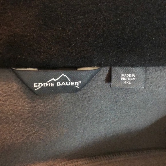 EDDIE BAUER Size 4X Classic QuarterZip Fleece Gray Logo Soft Pullover $85 NEW - Picture 11 of 12